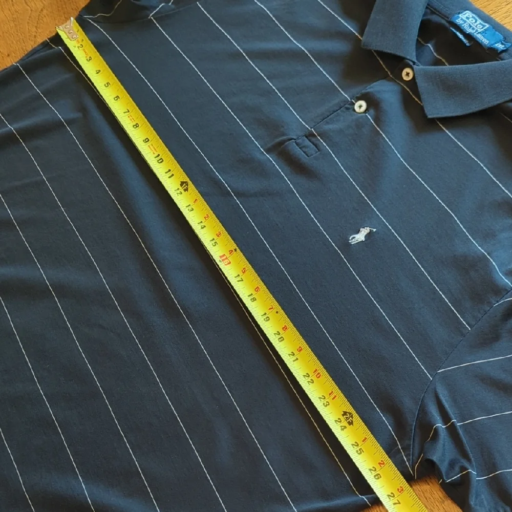 Polo by Ralph Lauren Black Polo with Thin White Stripes